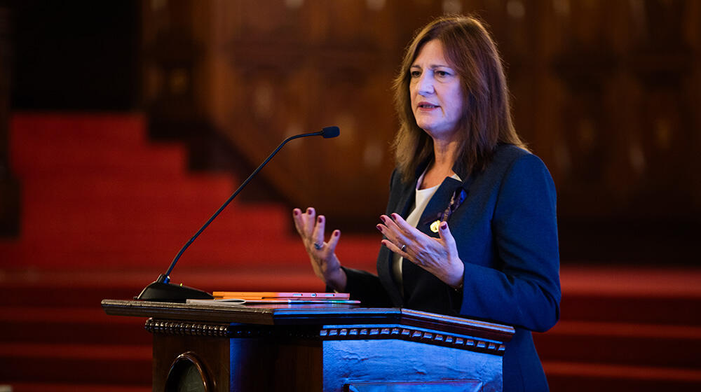 Directora Regional de UNFPA LAC, durante su intervención en el lanzamiento público del Análisis de Situación de Población 2024