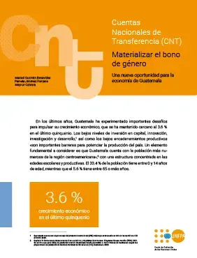 Cuentas Nacionales de Transferencia (CNT) Materializar el bono de género