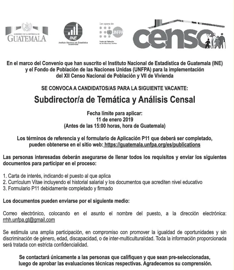 Subdirector/a  de  Temática y Análisis Censal