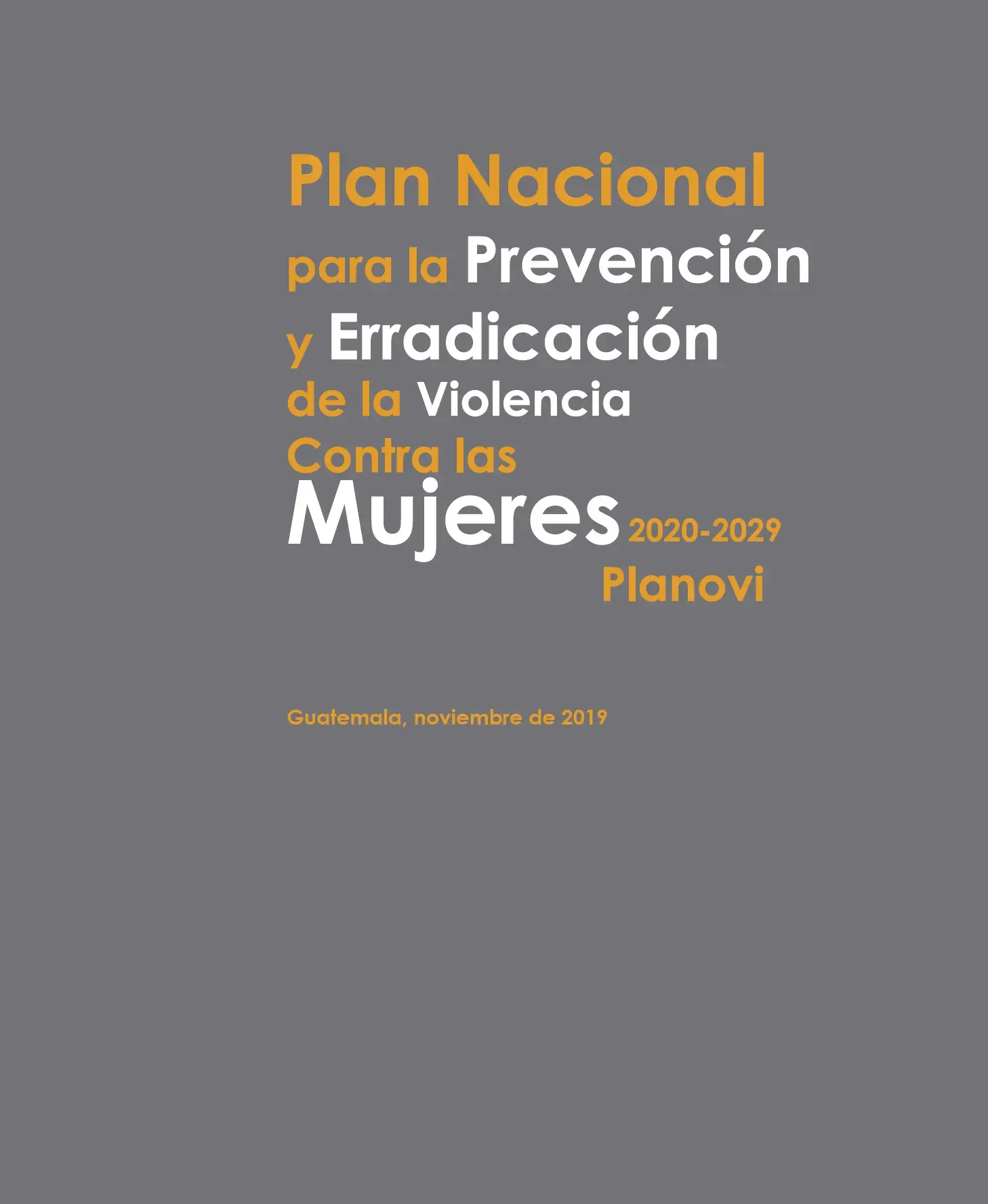 Plan nacional para la prevención y erradicación de la VCM 2020-2029